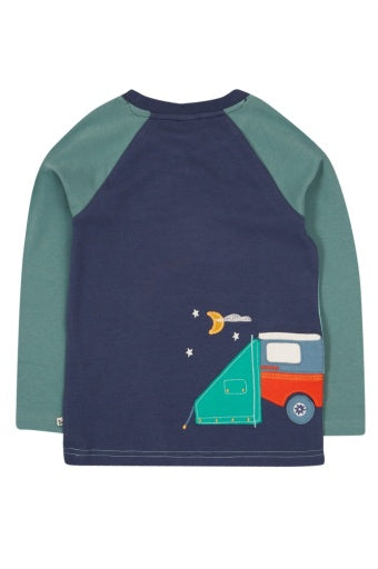 Frugi Albert Wrap Around Top - Moss/4X4 Camper