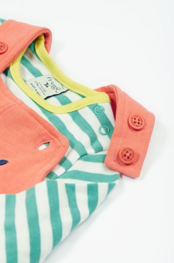 Frugi Coverack Dungaree Outfit - Cantaloupe/Sheep