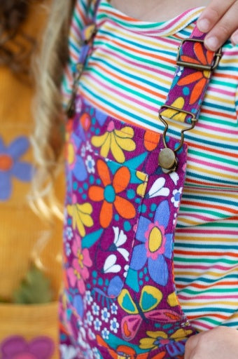 Frugi Frida Flared Dungaree - Retro Floral