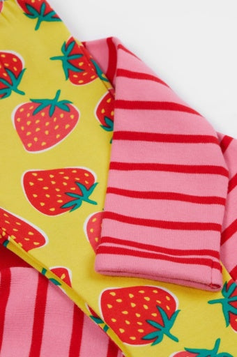 Frugi Ottlie Outfit - Watermelon Breton/Strawberry Pocket