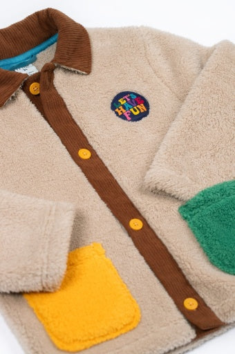 Frugi Snuggly Cord Jacket - Twig/Hotchpotch