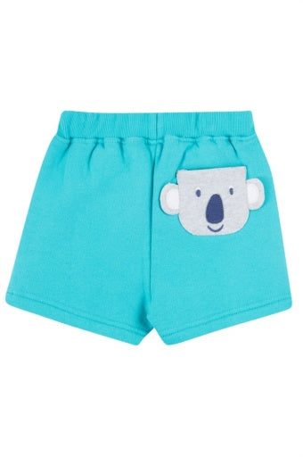 Frugi Sydney Applique Shorts - Sea Moss/Koala