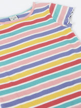 Frugi Rhian Rib T-Shirt - Multi Rib Stripe
