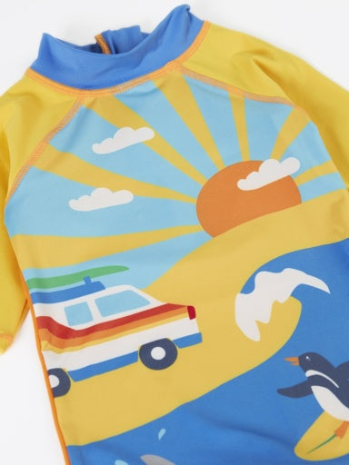 Frugi Little Sun Safe Suit - Lemon/Beach