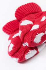 Frugi Noa Knitted Booties - Red/Mushroom