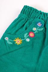 Frugi Paperbag Cord Trousers - Iguana/Flowers