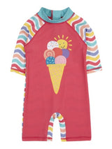 Frugi Little Sun Safe Suit - Rainbow Wave/Ice Cream