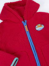 Frugi Glen Ted Fleece Jacket - True Red/Happy
