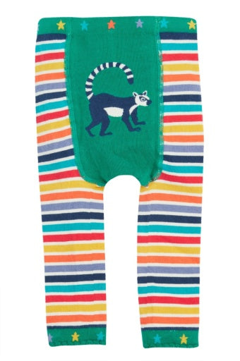 Frugi Little Knitted Leggings Rainbow Stripe Lemur