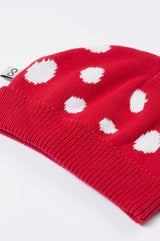 Frugi Noa Knitted Hat - Red/Mushroom