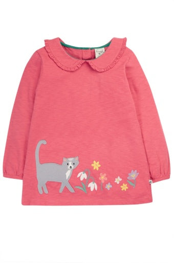 Frugi Victoria Collared Tunic Top - Petal/Cat