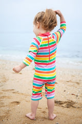 Frugi Little Sun Safe Suit - Summer Stripe/Daisy