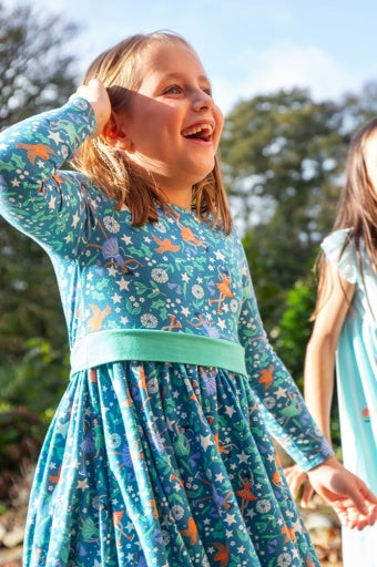 Frugi Party Skater Dress - Enchanted Forest