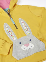 Frugi Hadley Half Zip Hoodie - Bumblebee/Rabbit