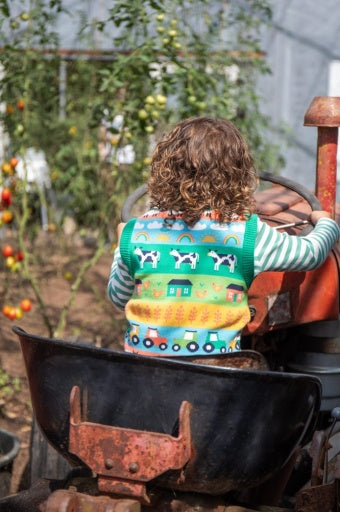 Frugi Tavi Knitted Tank Top - Farm Life Fair Isle