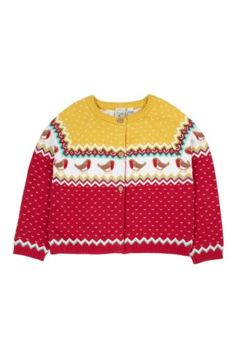 Frugi Carol Cardigan - Festive Fair Isle