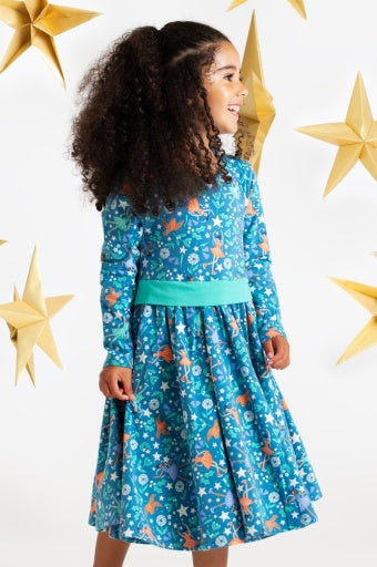 Frugi Party Skater Dress - Enchanted Forest