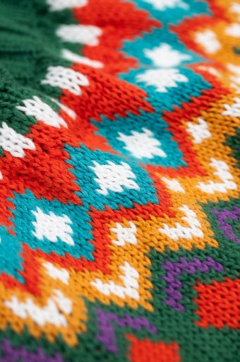 Frugi Fyfe Knitted Jumper - Holly Green Fair Isle
