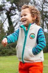 Frugi Bude Borg Gilet - Moon