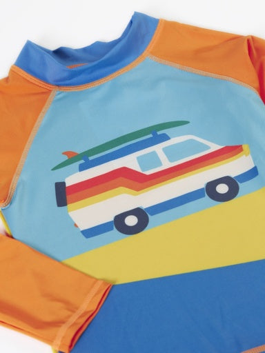 Frugi Sun Safe Rash Vest - Blue Skies/Camper Van