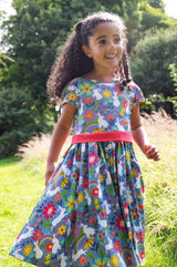 Frugi Issey Party Skater Dress - Bunny Bounce