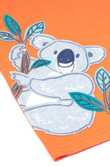 Frugi Carsen Applique T-Shirt - Salamander/Cool Koala