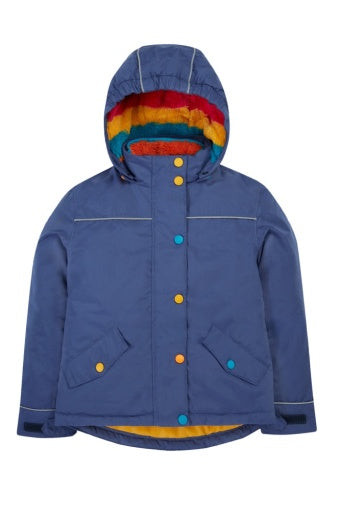 Frugi Rambler 3 In 1 Coat - Navy Blue/Autumn Stripe