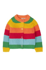 Frugi Cuddly Cardigan - Bright Rainbow Stripe