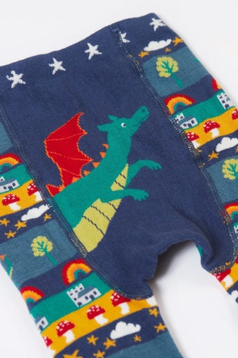 Frugi Little Knitted Leggings - Dragon Fair Isle