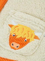 Frugi Rye Fleece Cord Jacket - Moon/Highland Cow
