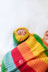 Frugi Cuddly Cardigan - Bright Rainbow Stripe