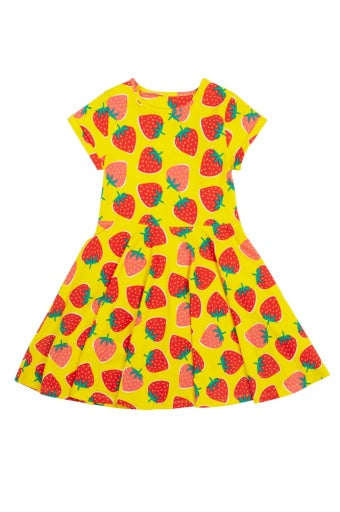 Frugi Spring Skater Dress - Strawberry Patch