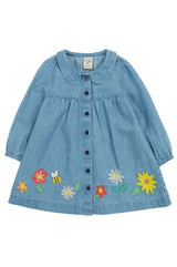 Frugi Emma Denim Dress - Denim/Flowers