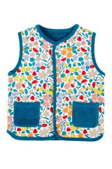 Frugi Wynn Reversible Waistcoat - Boat Blue/Wild Woods