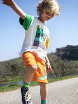 Frugi Towan Relaxed T-Shirt - Soft White/Outdoors