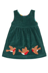 Frugi Rosalie Reversible Dress - Holly Green/Rainbow Check