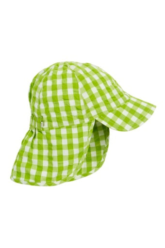 Frugi Seersucker Legionnaires Hat - Macaw Gingham