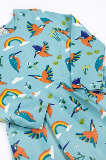 Frugi Sofia Skater Dress - Kingfisher Skies