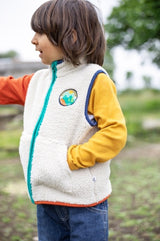 Frugi Bude Borg Gilet - Moon