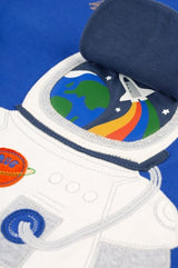 Frugi Owen Interactive Top - Blue Tang/Astronaut