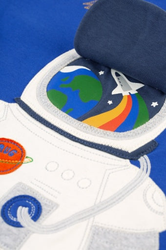 Frugi Owen Interactive Top - Blue Tang/Astronaut