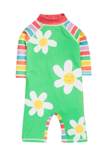 Frugi Little Sun Safe Suit - Summer Stripe/Daisy