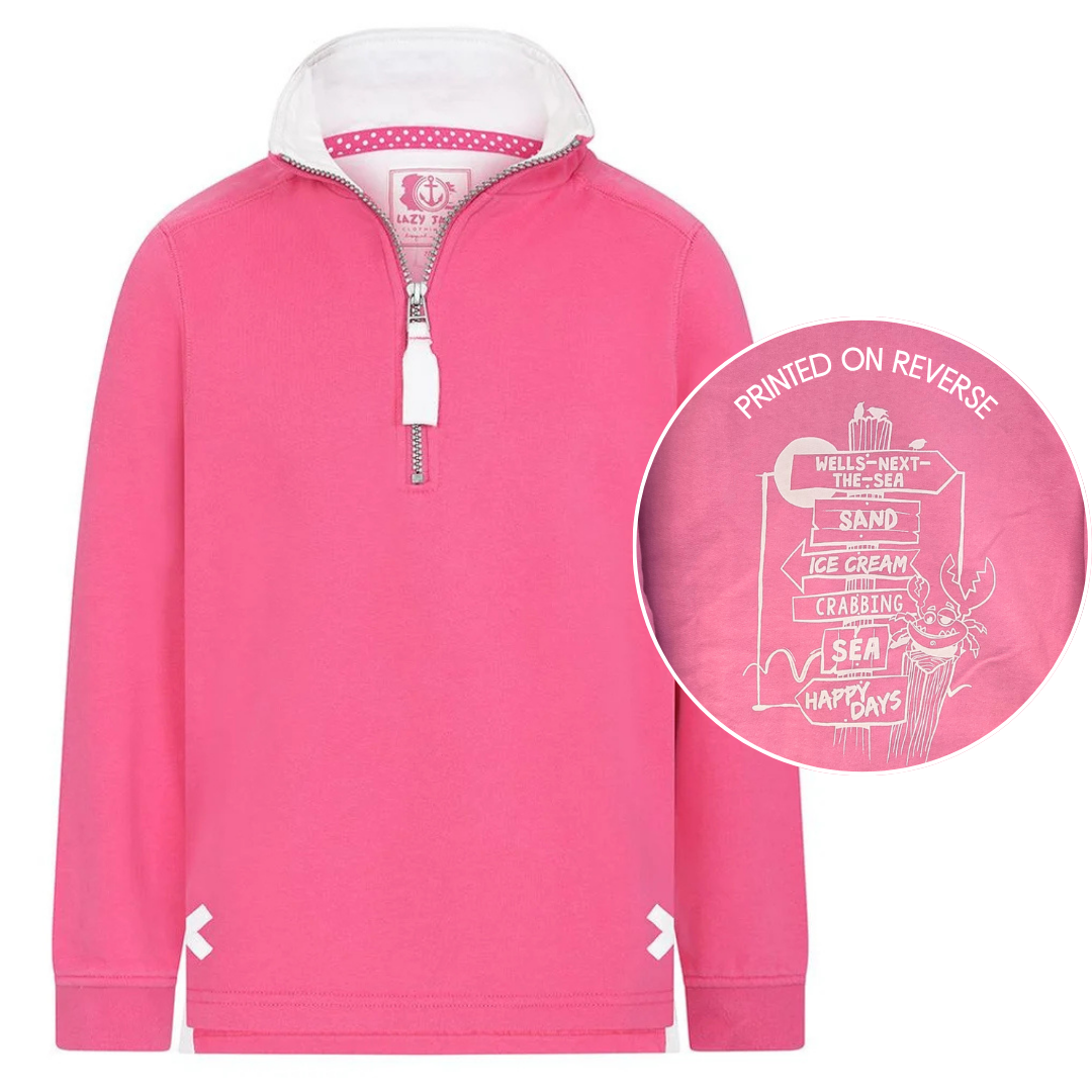 Children's Sorbet/Sign Post Lazy Jacks Wells-Next-the-Sea Printed 1/4 Zip Sweatshirt
