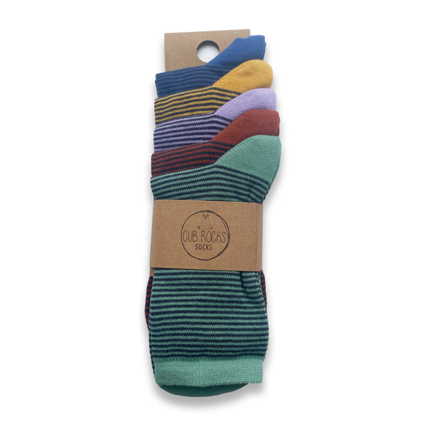 5pk Cotton Stripe Ankle Socks