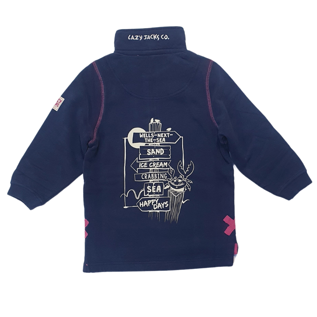 Children's Twilight Lazy Jacks Wells-Next-the-Sea Printed 1/4 Zip Sweatshirt
