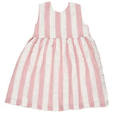 Pigeon Cross-back dress (seersucker wide stripe) - pink