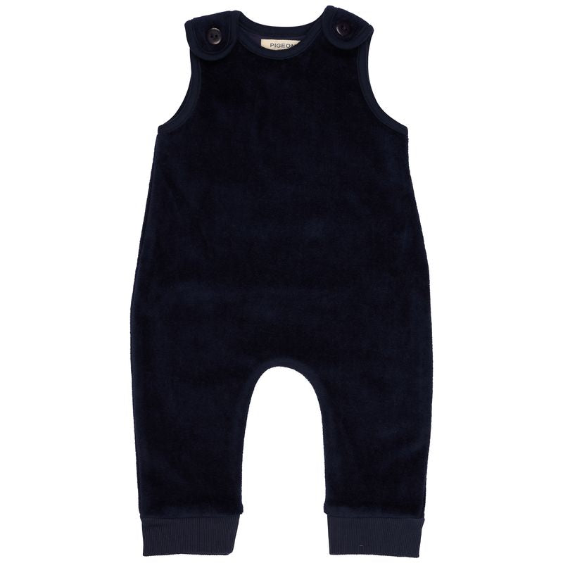 Pigeon Organics Velour playsuit, navy