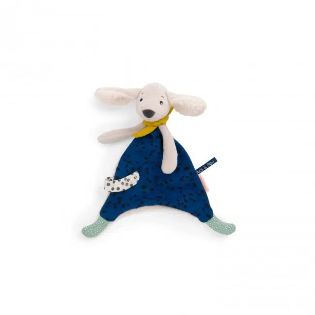Moulin Roty Soft Comforter Blue Pilou The Dog - Puce & Pilou