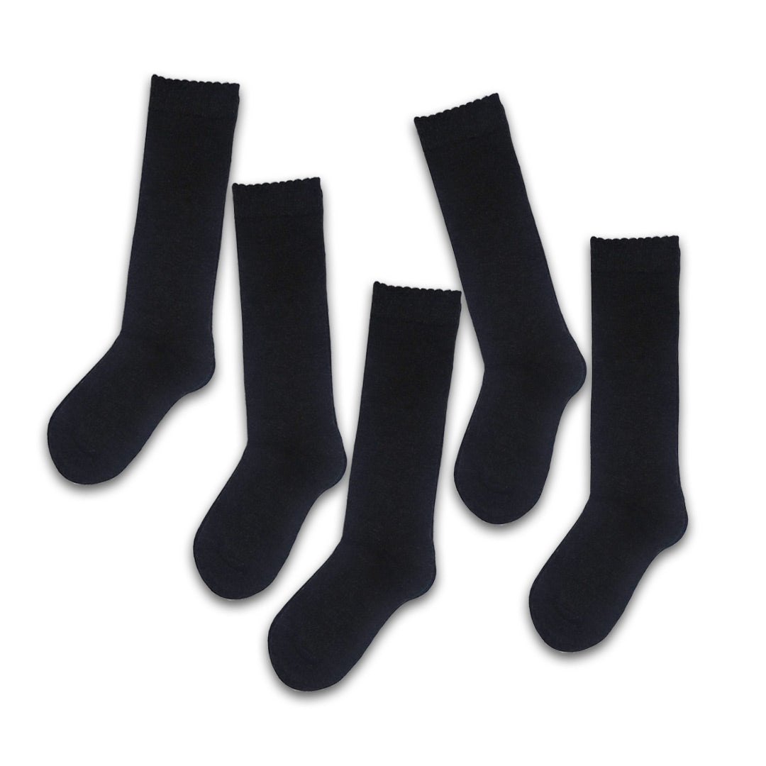 5 Pack Grey Knee High Sustainable Bamboo Viscose Kids School Socks