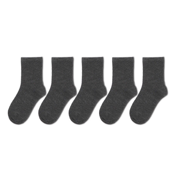 5 Pack Grey Ankle Kids Bamboo Viscose School Socks for Boys and Girls